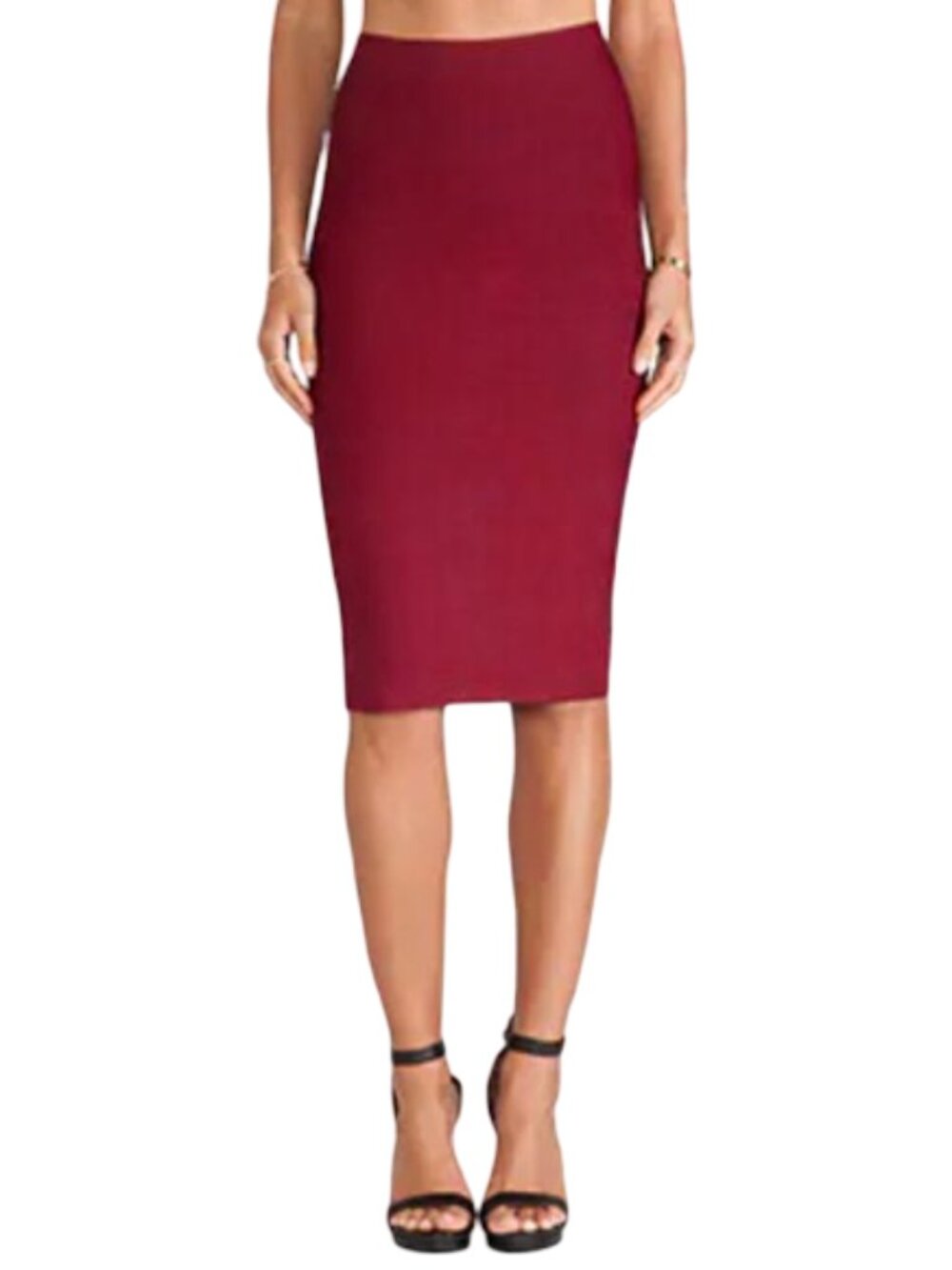 BCBGMaxAzria Deep Cranberry Pencil Skirt